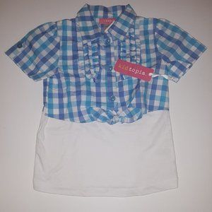 Kidtopia NWT Girls Toddler 4 Mock 2-Fer Top Plaid